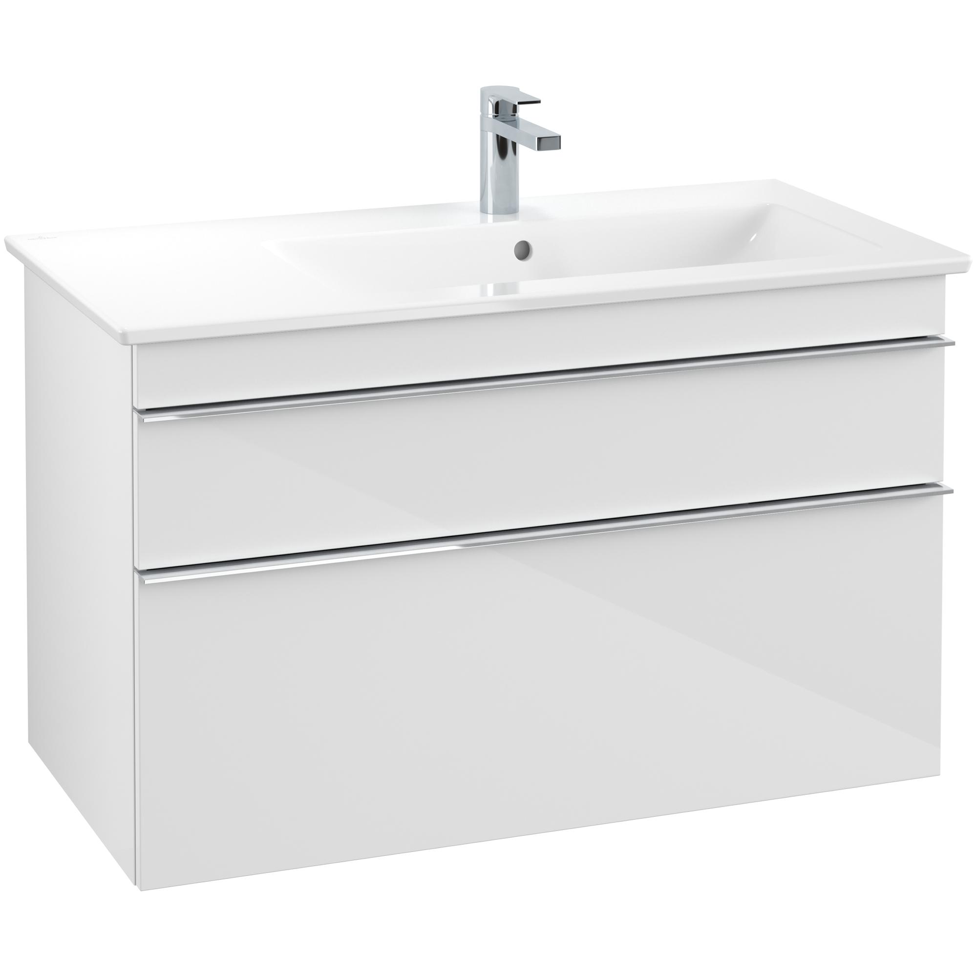 Tvättställsskåp Villeroy & Boch Venticello 95 cm med 2 Lådor för Ocentrerat Skåpstvättställ | badrum - badrumsmobler - tvattstallsskap-och-kommod | KakelKungen