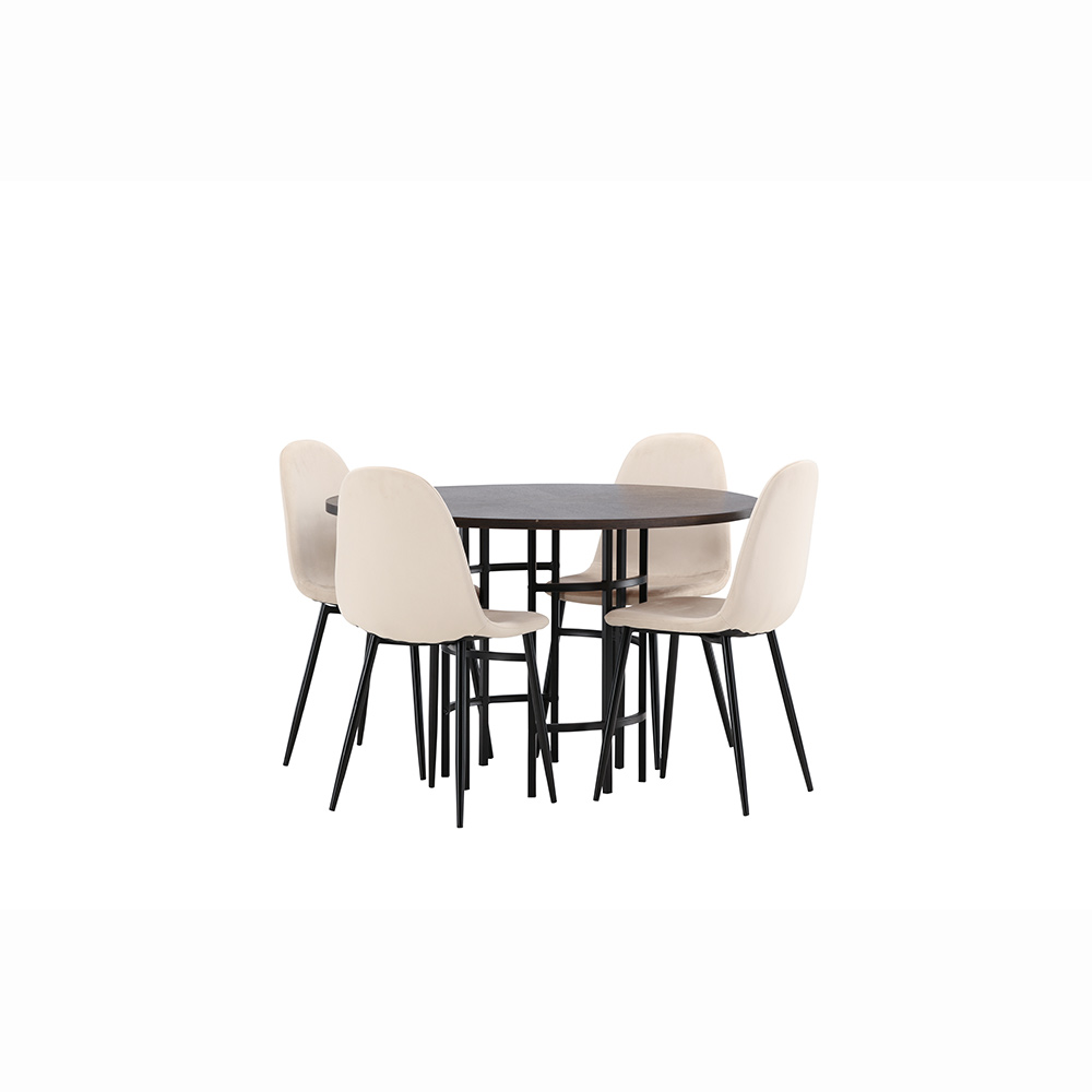 Spisegruppe Venture Home Copenhagen med 4 Polar Stoler Fløyel