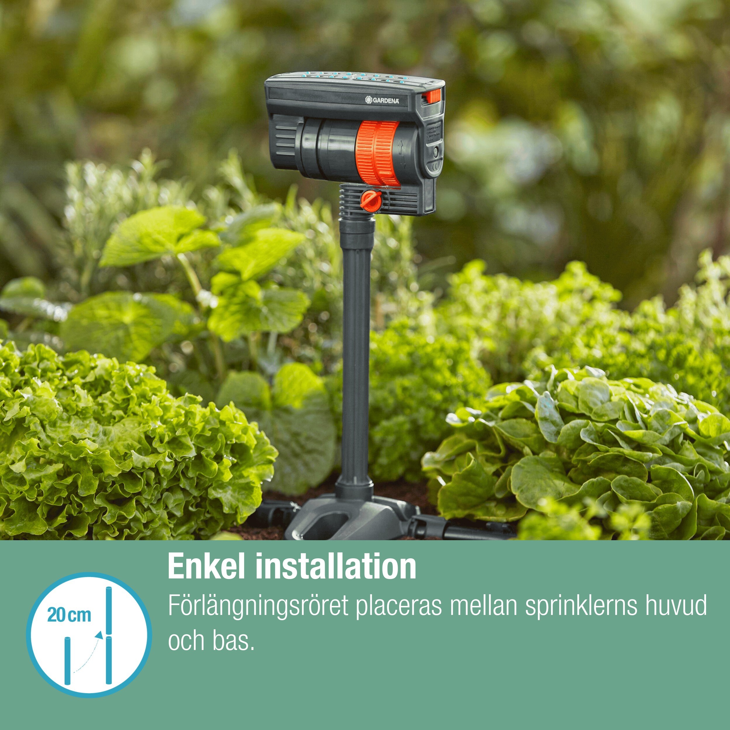 Forlengelsesrør Gardena Micro-Drip for Rektangulær Sprinkler OS 90