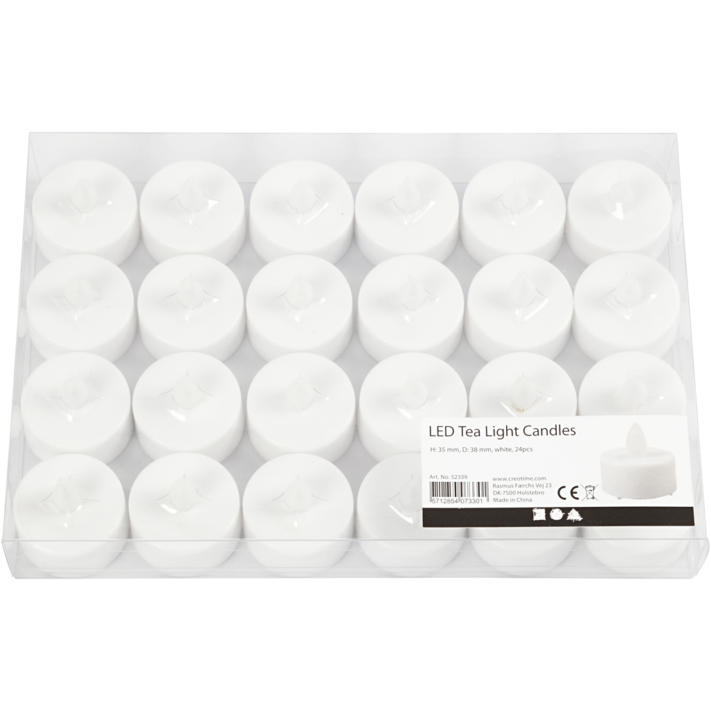 LED Telys Creativ Company Hvit 24 Stk/1 Pk