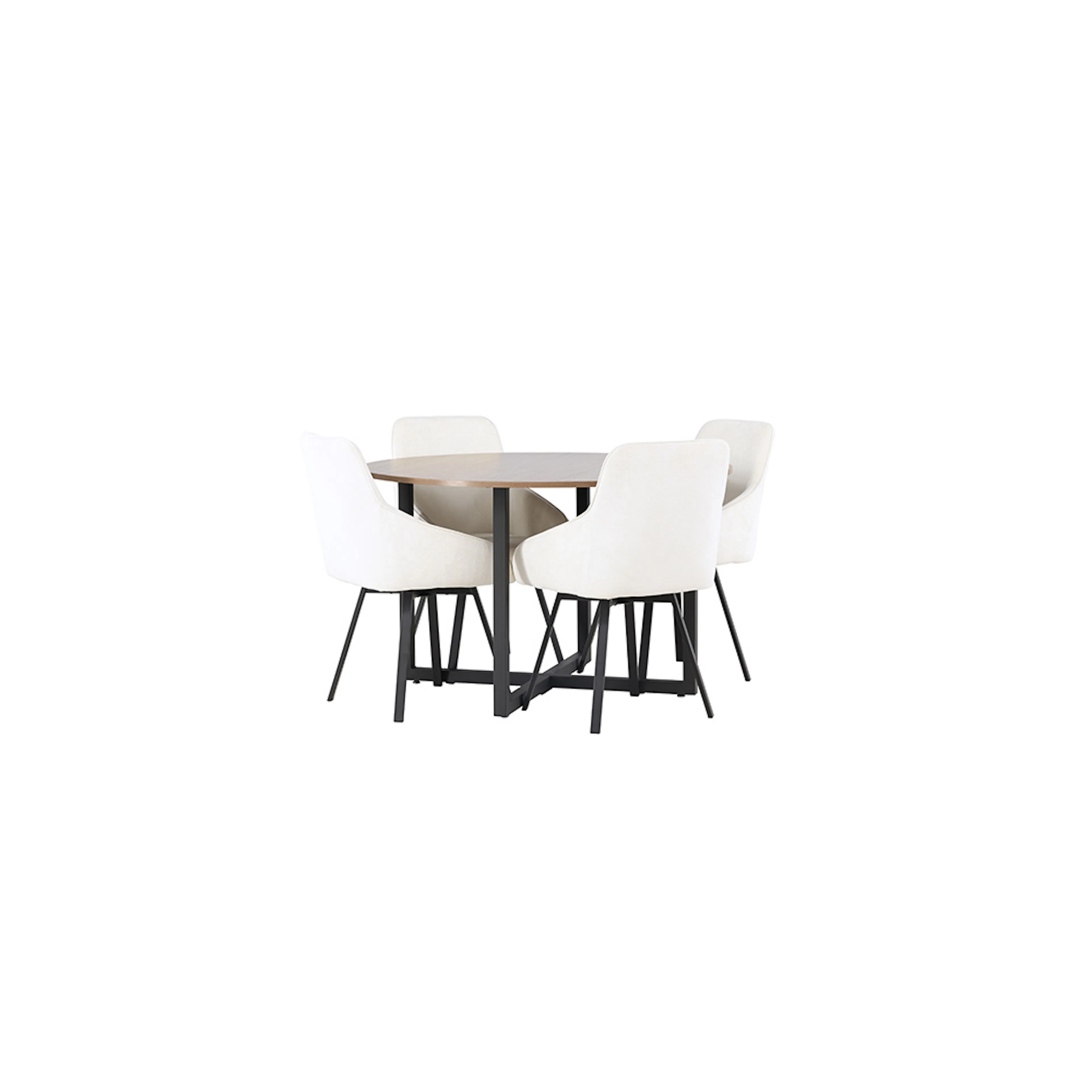 Spisegruppe Venture Home Durango Ø120 cm med 4 stk Rosie Stoler