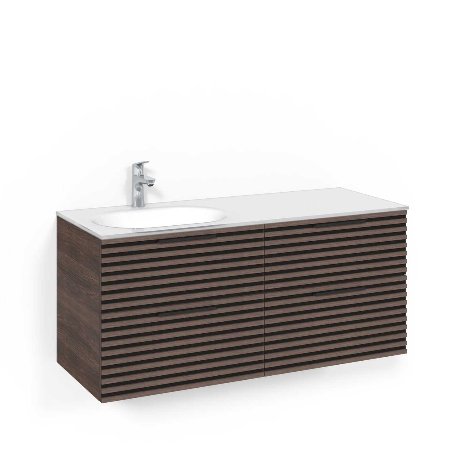 Tvättställsskåp Macro Design Crown Stripe Med Glastvättställ