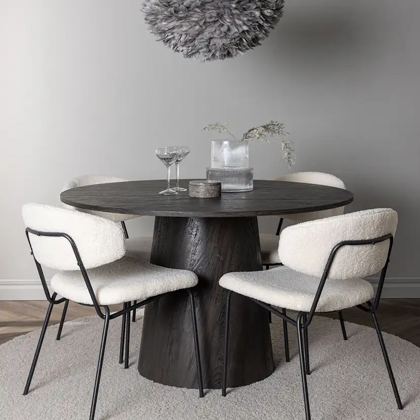 Spisegruppe Venture Home Lanzo Ø120 cm med 4 stk Chico Stoler