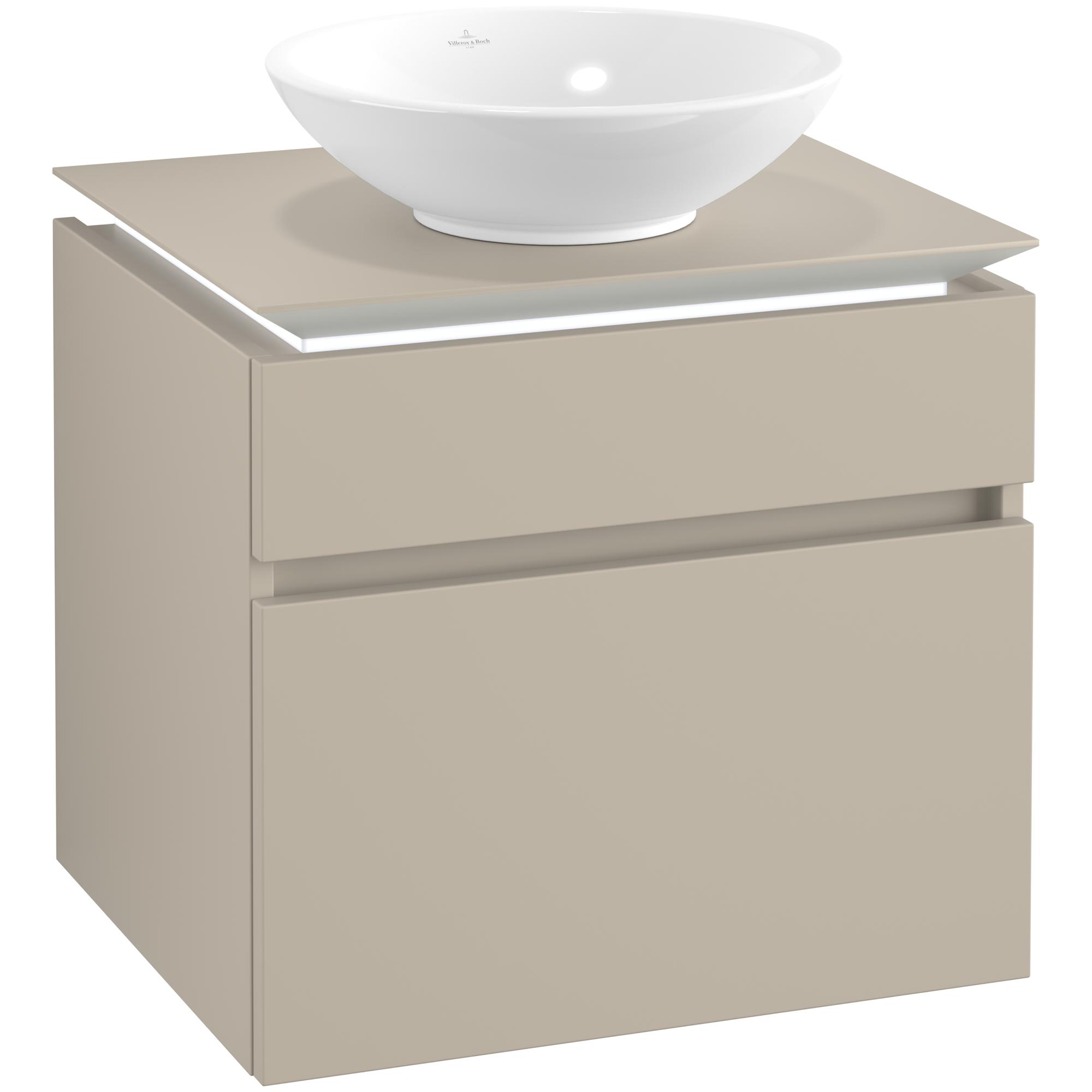 Tvättställsskåp Villeroy & Boch Legato 600 med 2 Lådor för Ytmonterat Tvättställ | badrum - badrumsmobler - tvattstallsskap-och-kommod | KakelKungen