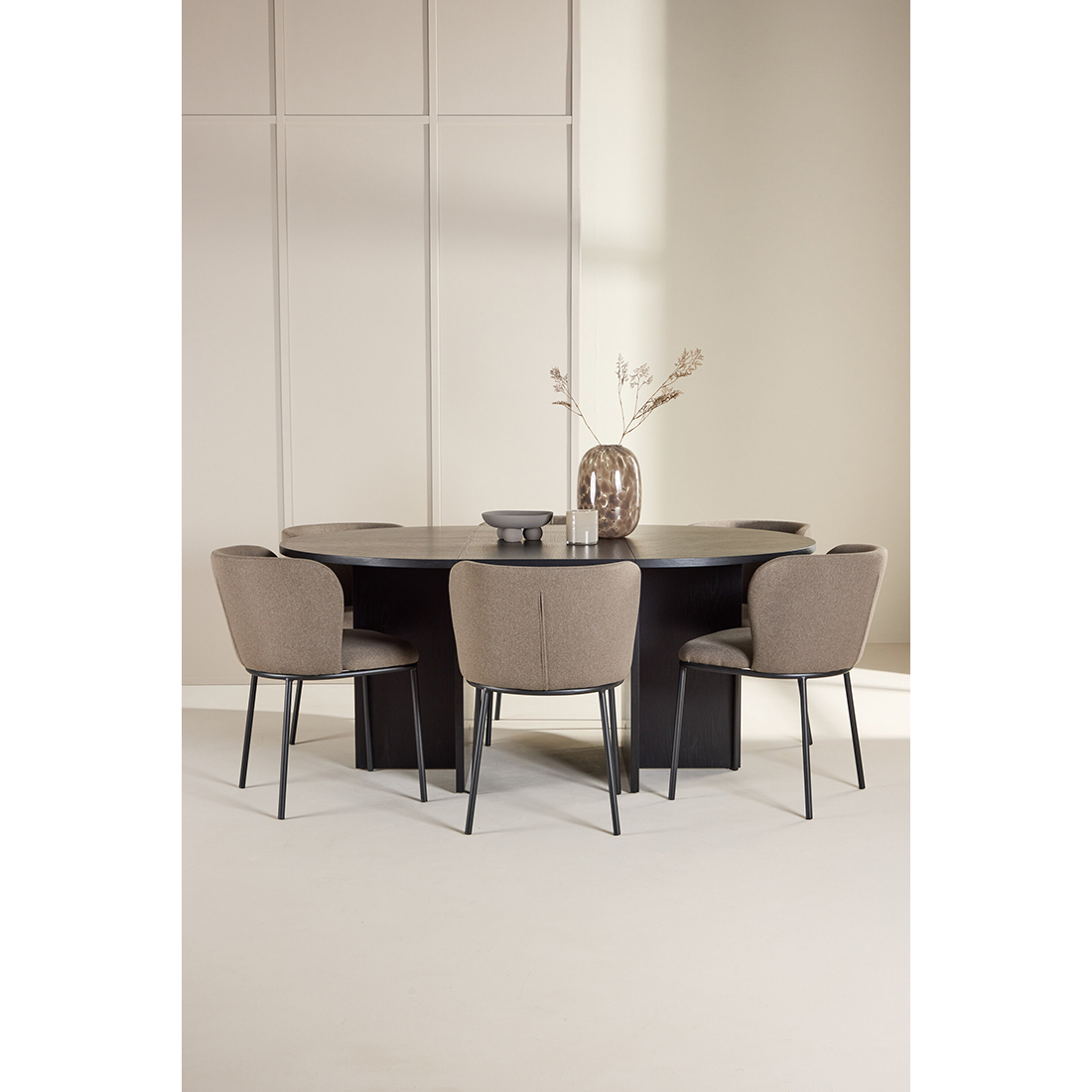Spisegruppe Venture Home Strada Ø120 cm med 6st Edina Spisestoler
