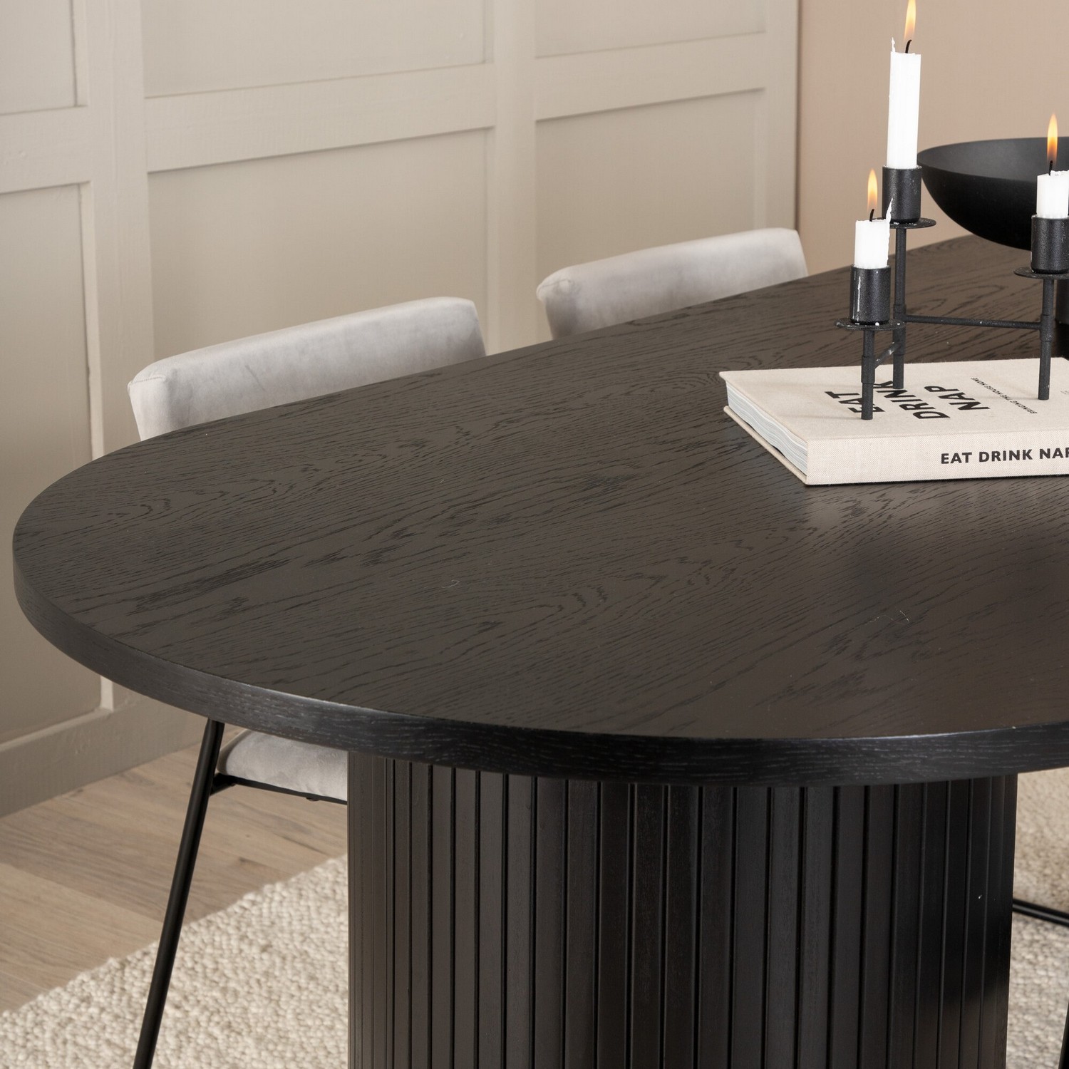 Spisegruppe Venture Home Bianca Sort med 4 Kungshamn Stoler
