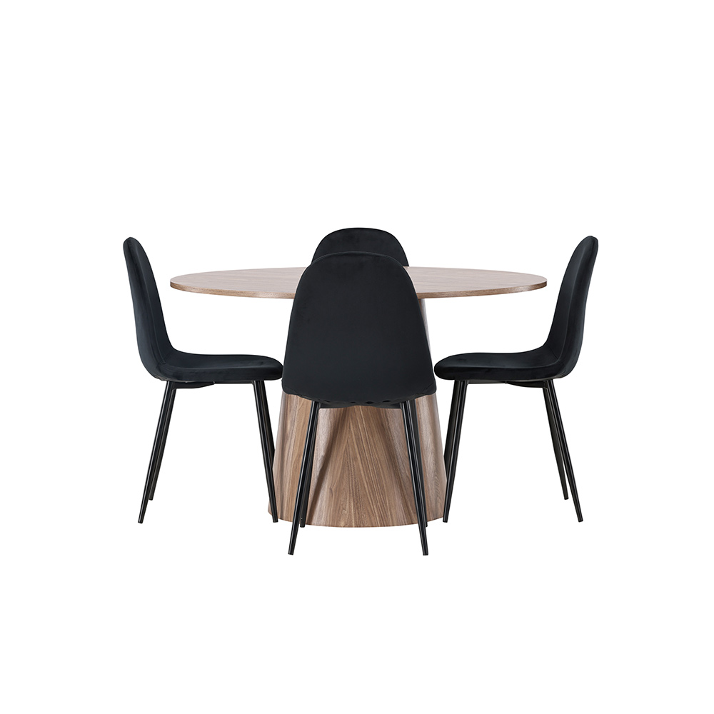 Spisegruppe Venture Home Lanzo med 4 Polar Fløyel Stoler