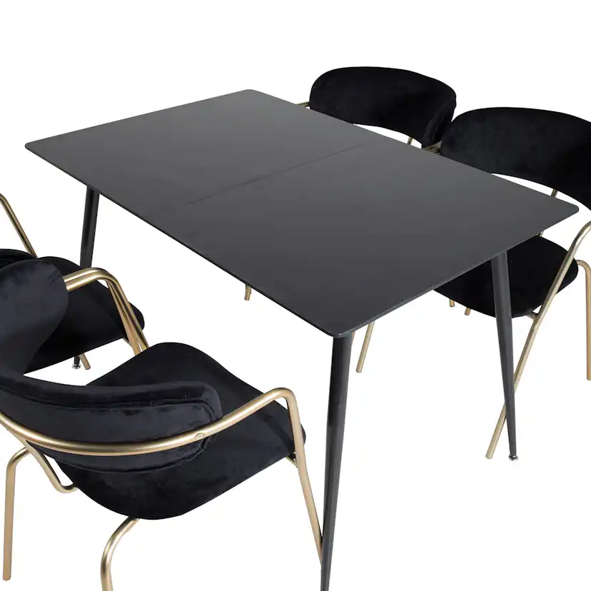 Spisegruppe Venture Home Silvia med Innleggsplate og 4 Aris Karmstoler