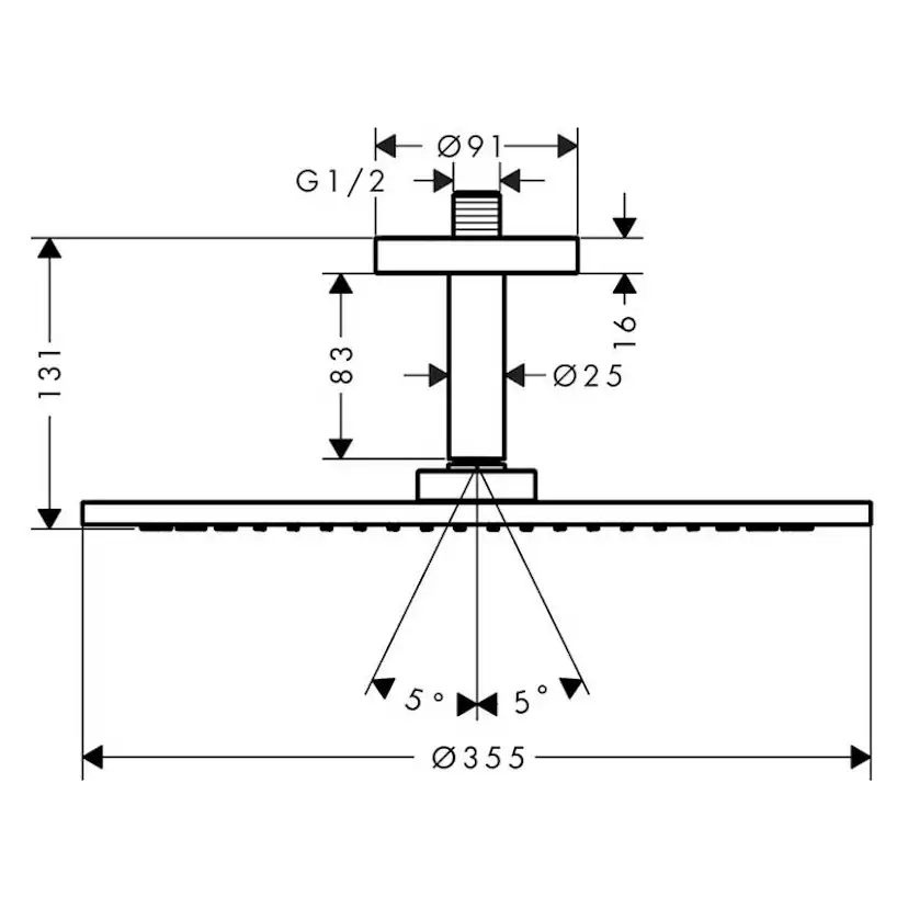Takdusj Axor ShowerSolutions 350 1jet for Takmontering