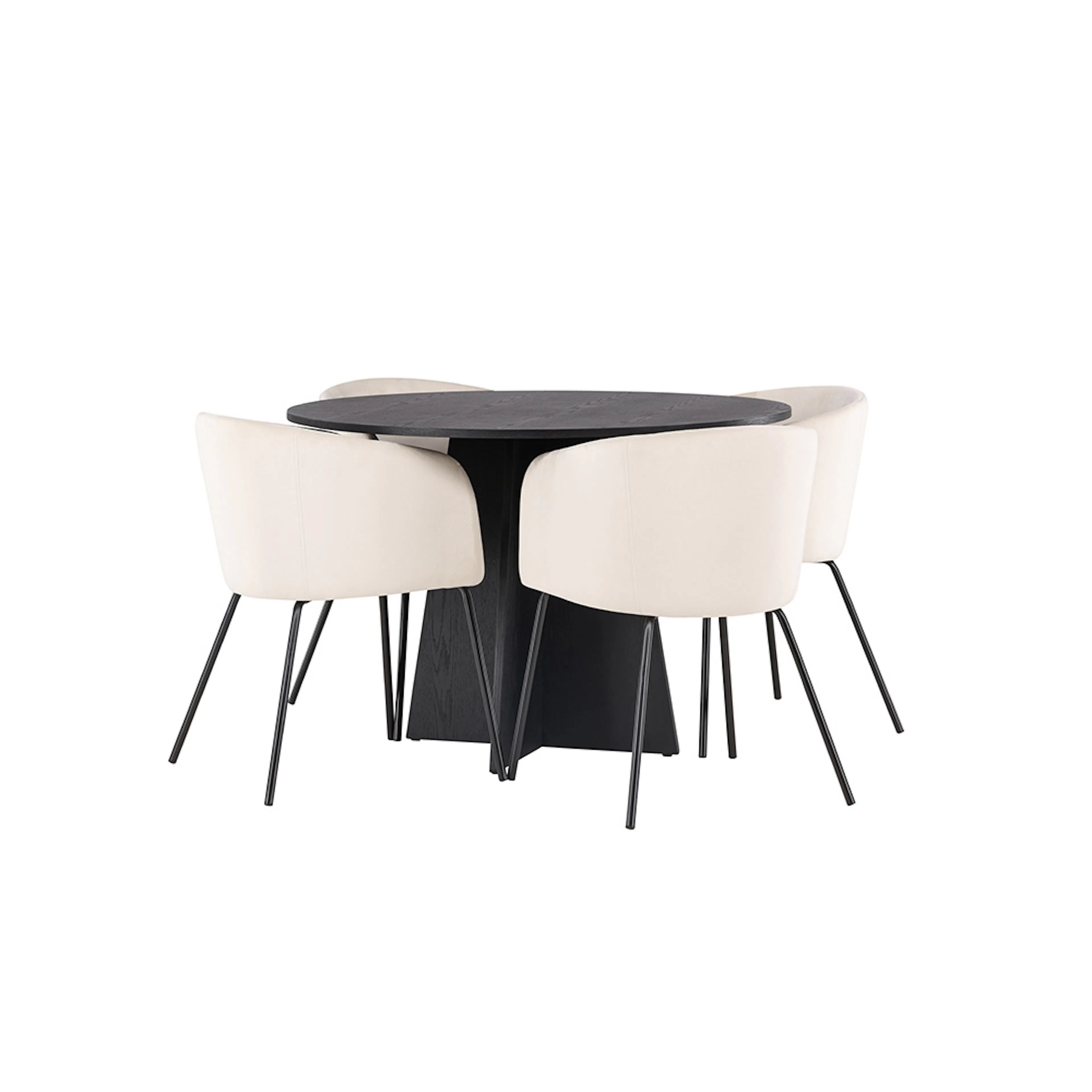Spisegruppe Venture Home Bootcut Ø110 cm med 4 Berit Stoler