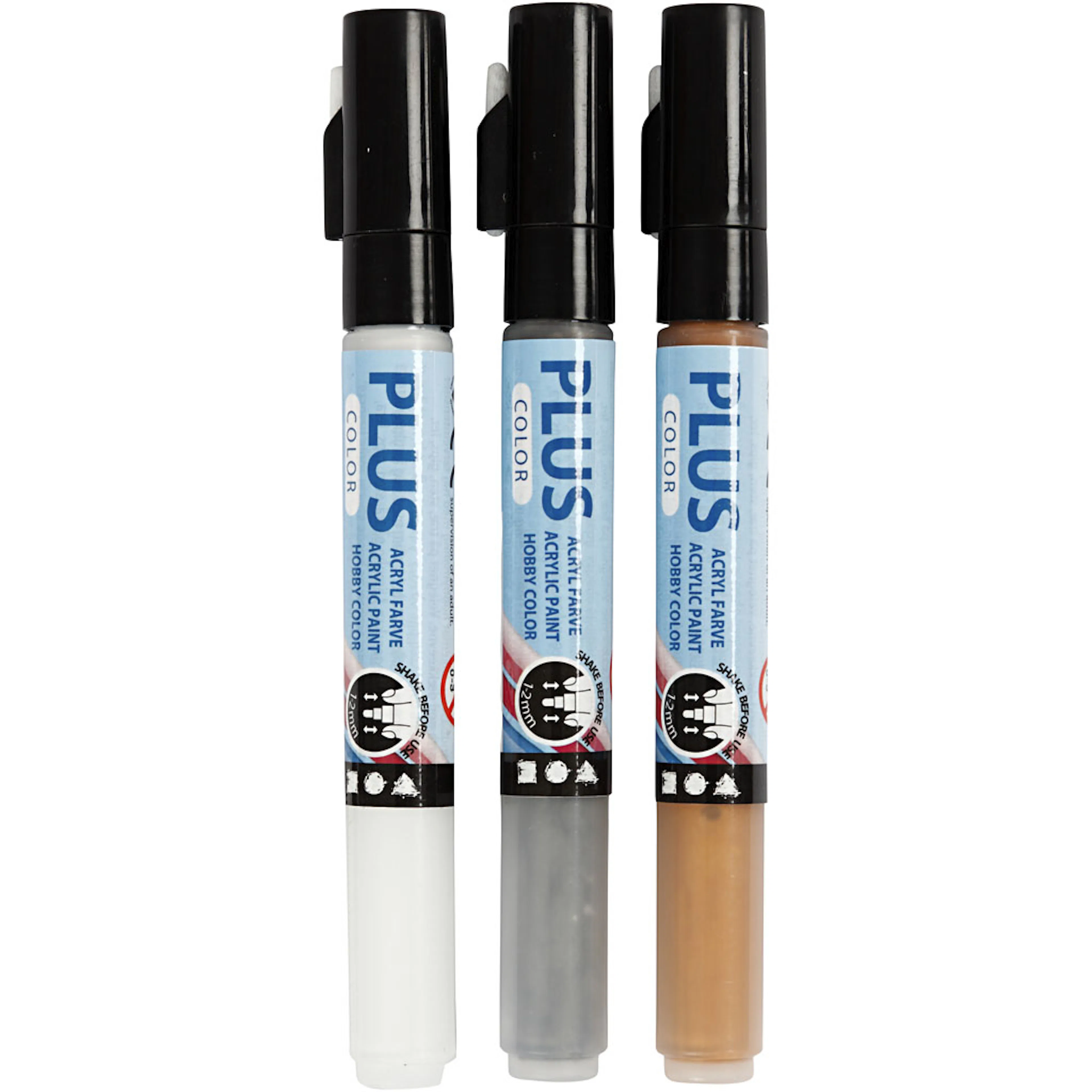 Tusj Creativ Company Plus Color Ass Farger 14,5 cm Strek 1-2 mm 3 stk/pakke