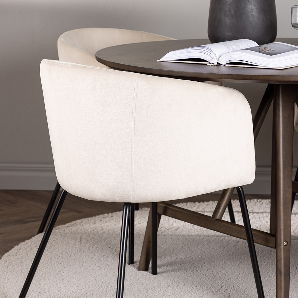 Spisegruppe Venture Home Kaseidon Ø100 cm med 4 stk Berit Stoler
