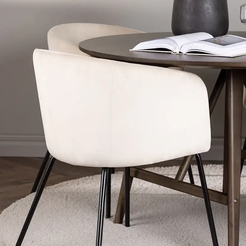 Spisegruppe Venture Home Kaseidon Ø100 cm med 4 stk Berit Stoler