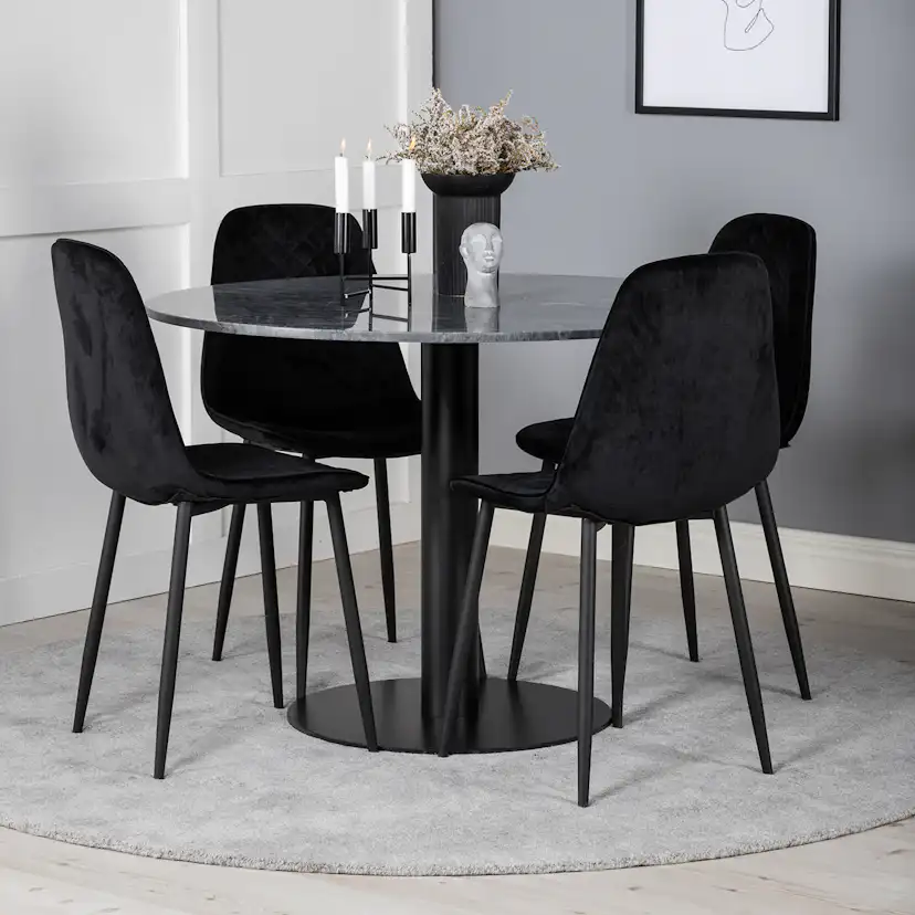 Spisegruppe Venture Home Estelle med 4 Phoi Stoler Fløyel