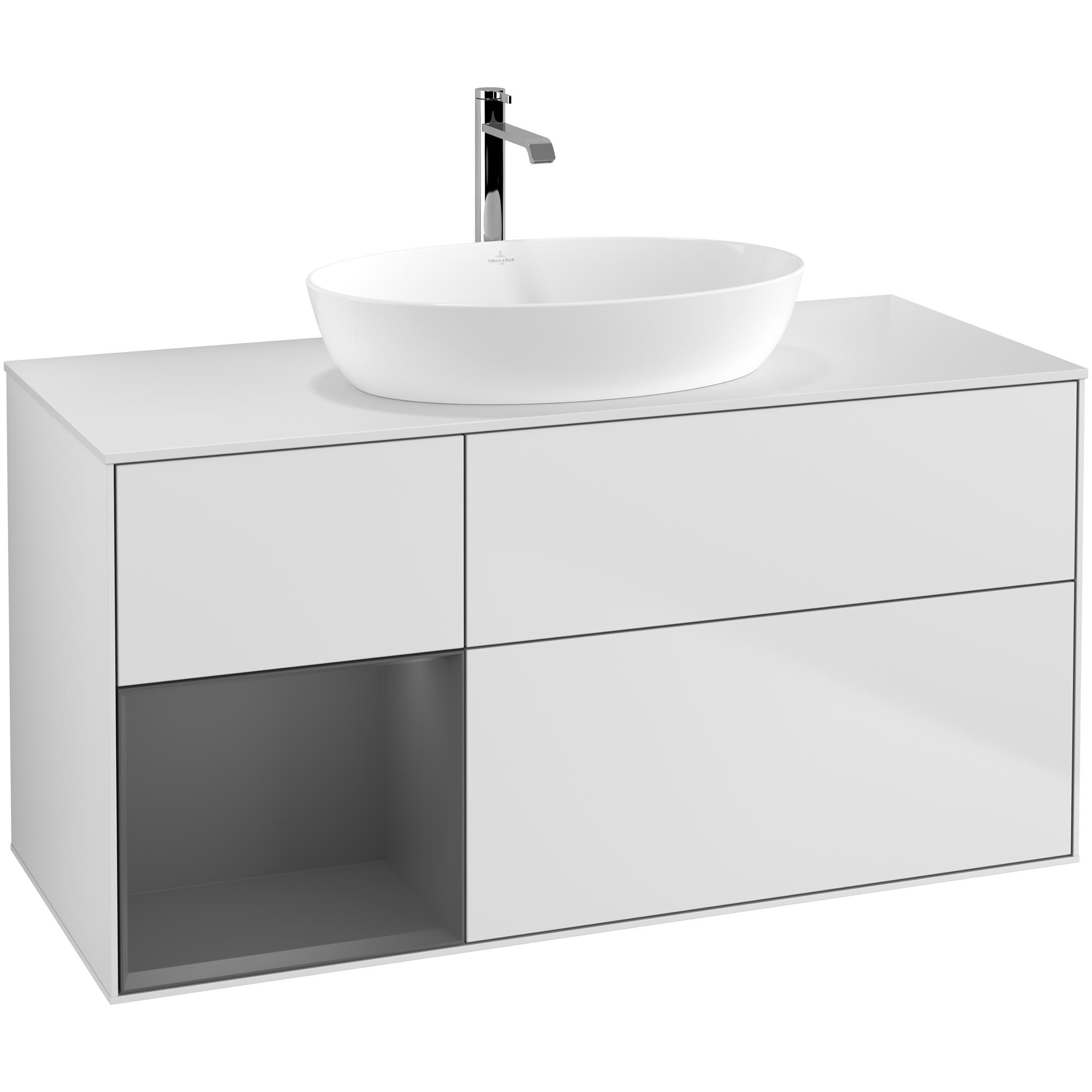 Tvättställsskåp Villeroy & Boch Finion med 3 Lådor Hylla och Bänkskiva för Fristående Tvättställ från Artis & Collaro | badrum - badrumsmobler - tvattstallsskap-och-kommod | KakelKungen