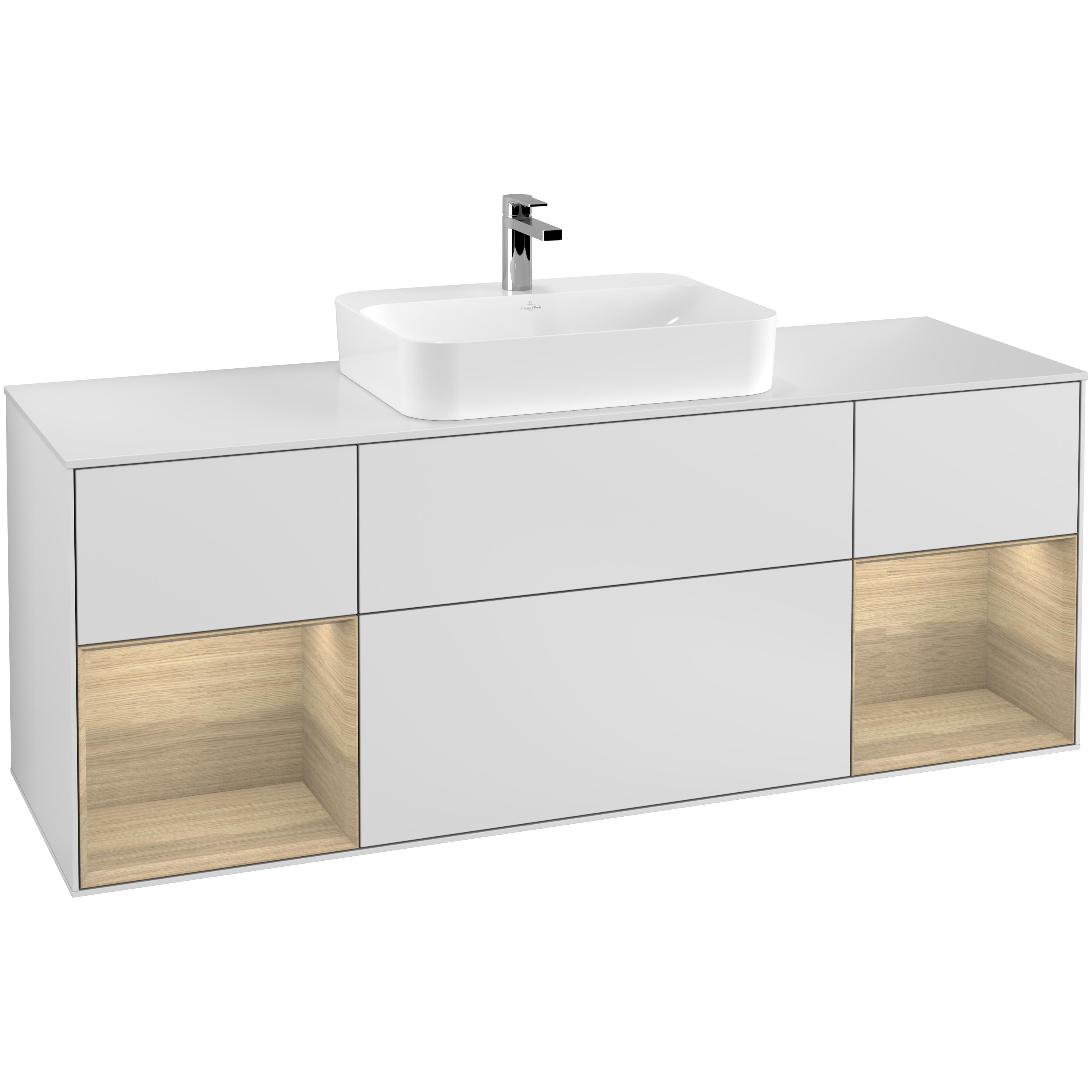 Tvättställsskåp Villeroy & Boch Finion med Två Hyllor och Bänkskiva för Ytmonterat Tvättställ