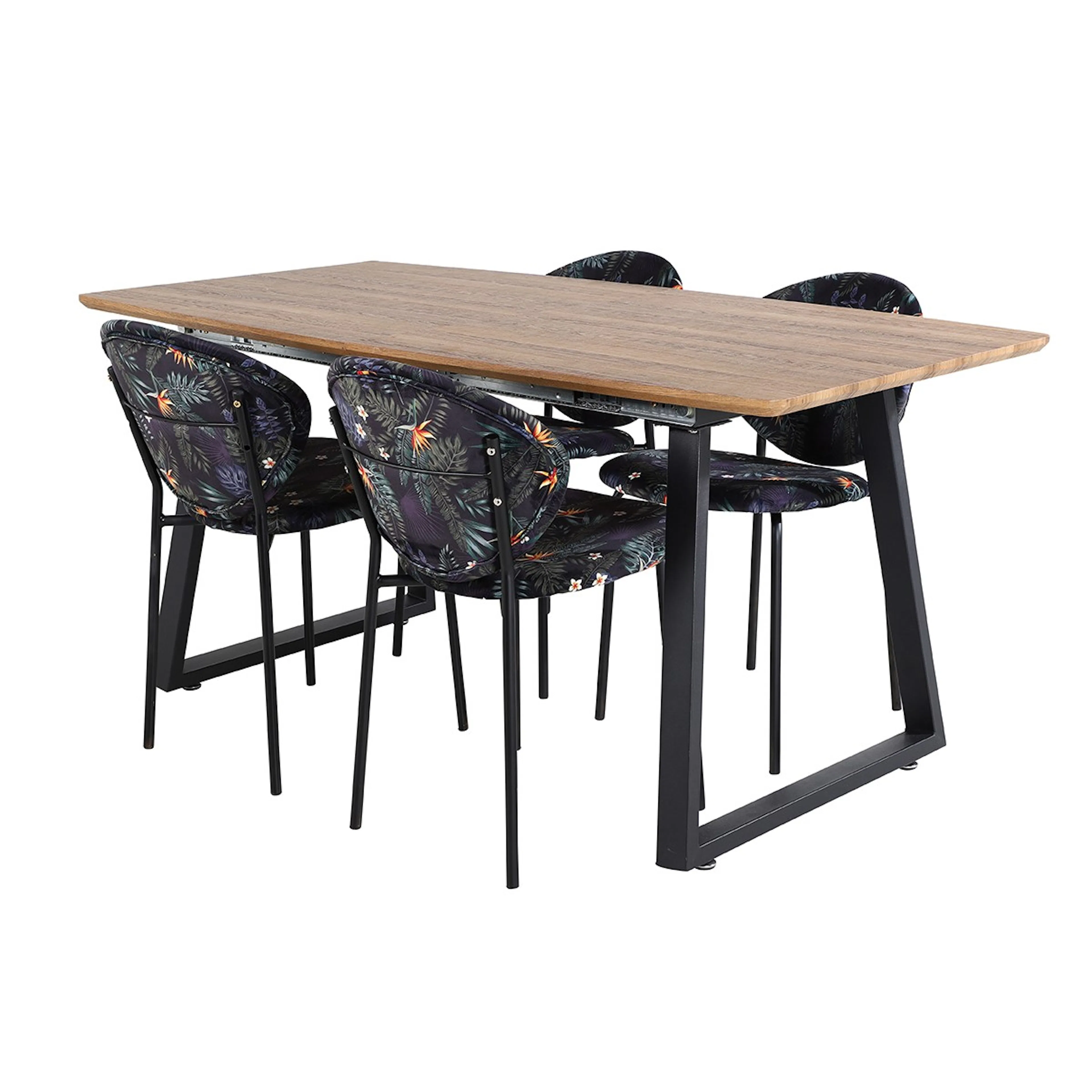 Spisegruppe Venture Home Ina med 4 Valor Stoler Polyester