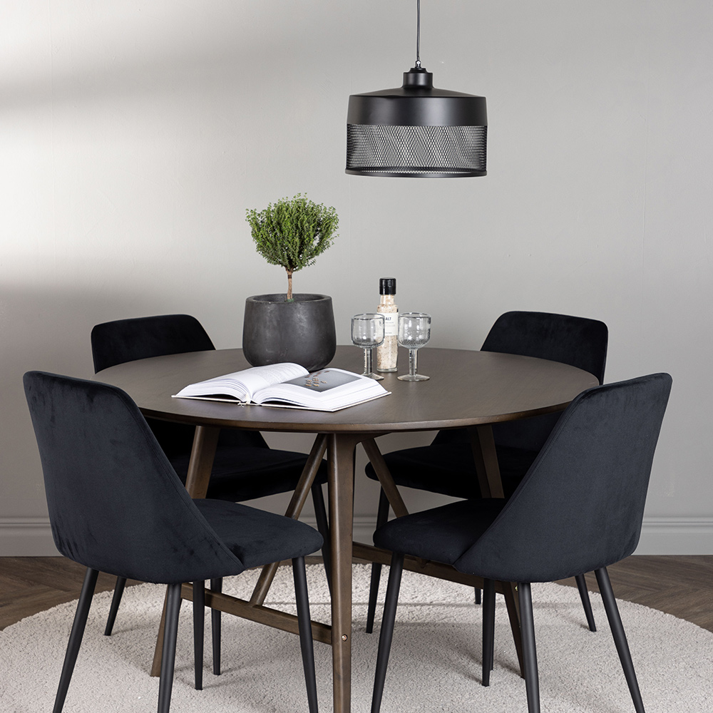 Spisegruppe Venture Home Kaseidon Ø100 cm med 4 stk Night Stoler