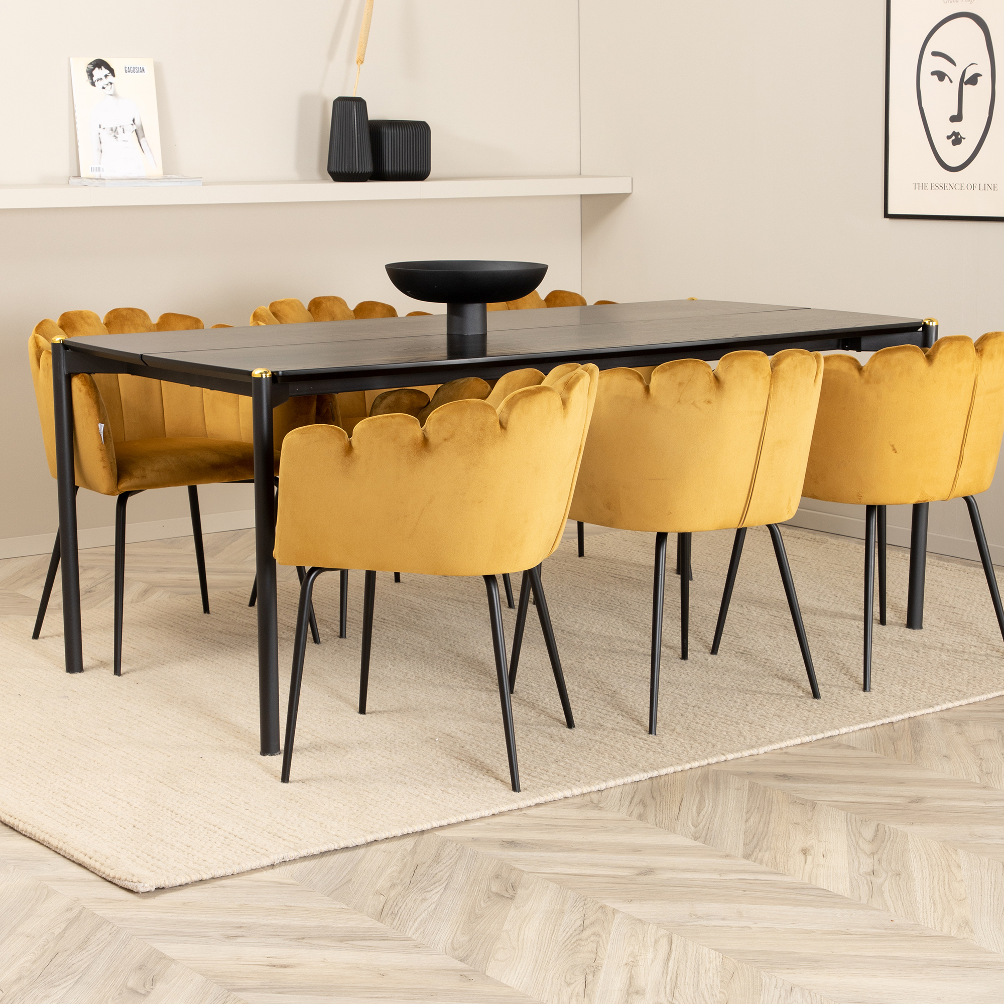 Spisegruppe Venture Home Paris med 6 Limhamn Stoler