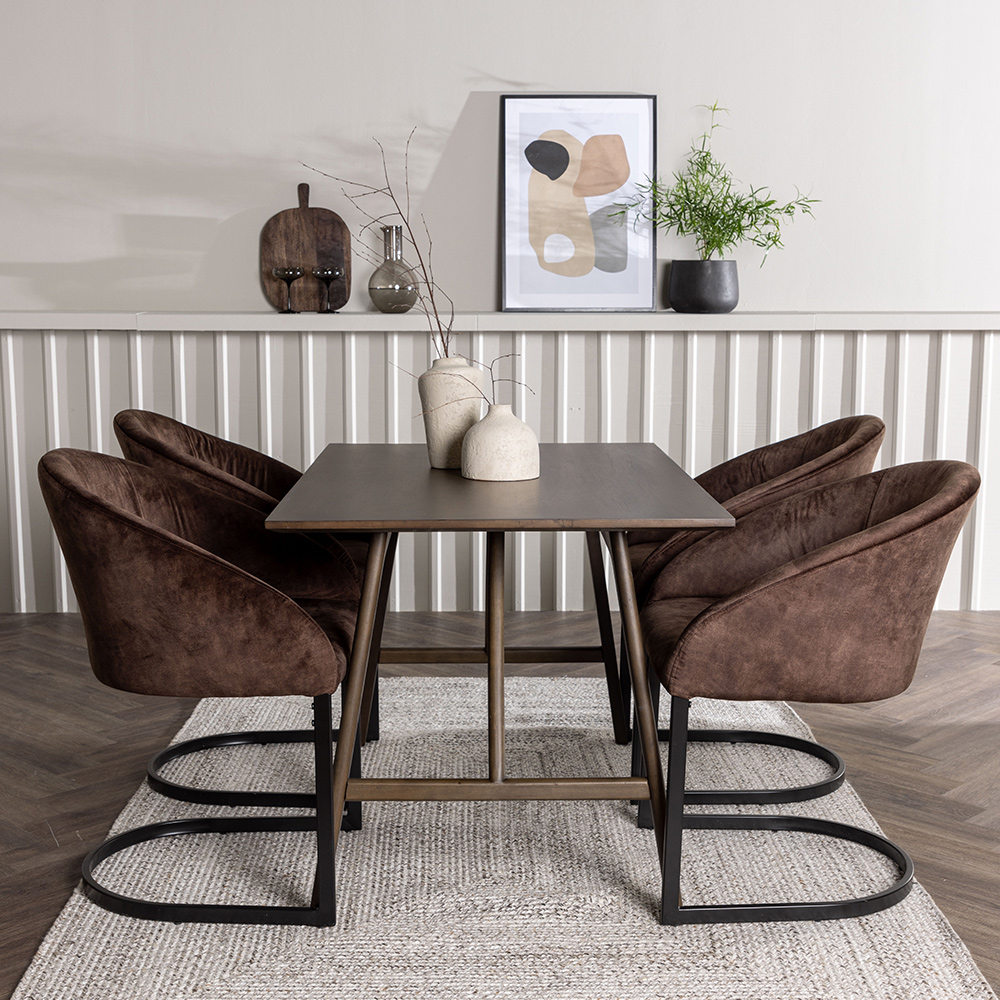 Spisegruppe Venture Home Kaseidon med 4 stk Evening Stoler