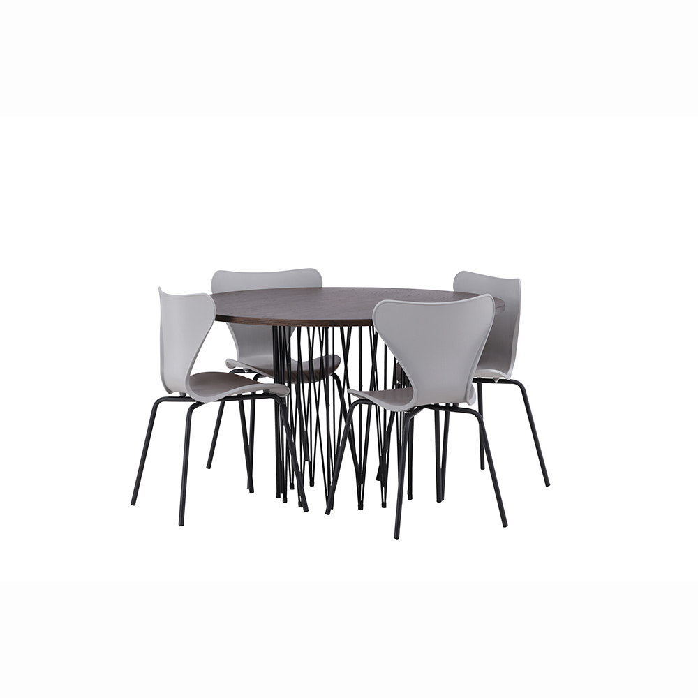 Spisegruppe furniture/fashion Stone med 4 Estes Stoler