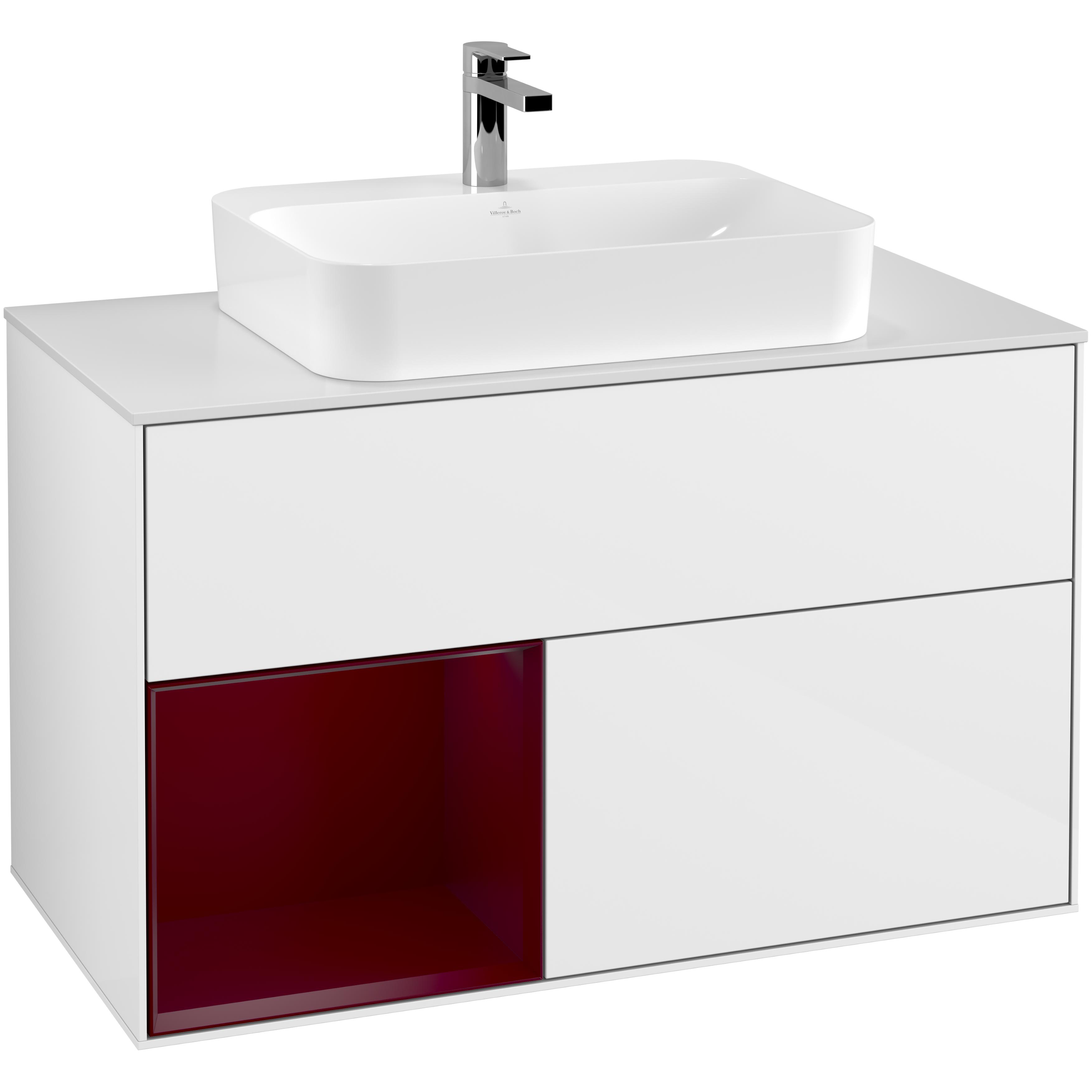 Tvättställsskåp Villeroy & Boch Finion med 2 Lådor Hylla och Bänkskiva för Ytmonterat Tvättställ | badrum - badrumsmobler - tvattstallsskap-och-kommod | KakelKungen