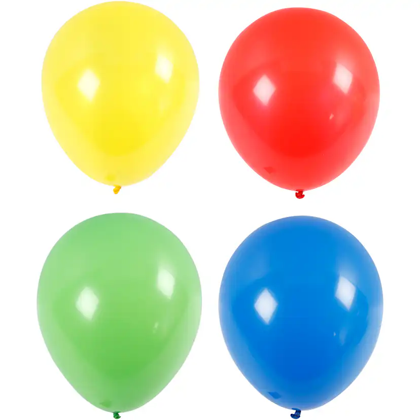 Ballonger Creativ Company Blå Grønn Rød Gul Store 41 cm 4 stk/1 Pk