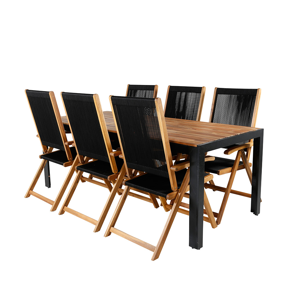 Spisegruppe Venture Home Bois med 6 Lumi Stoler