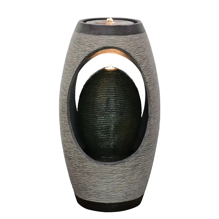 Fontene Lykke Cascade med LED-belysning