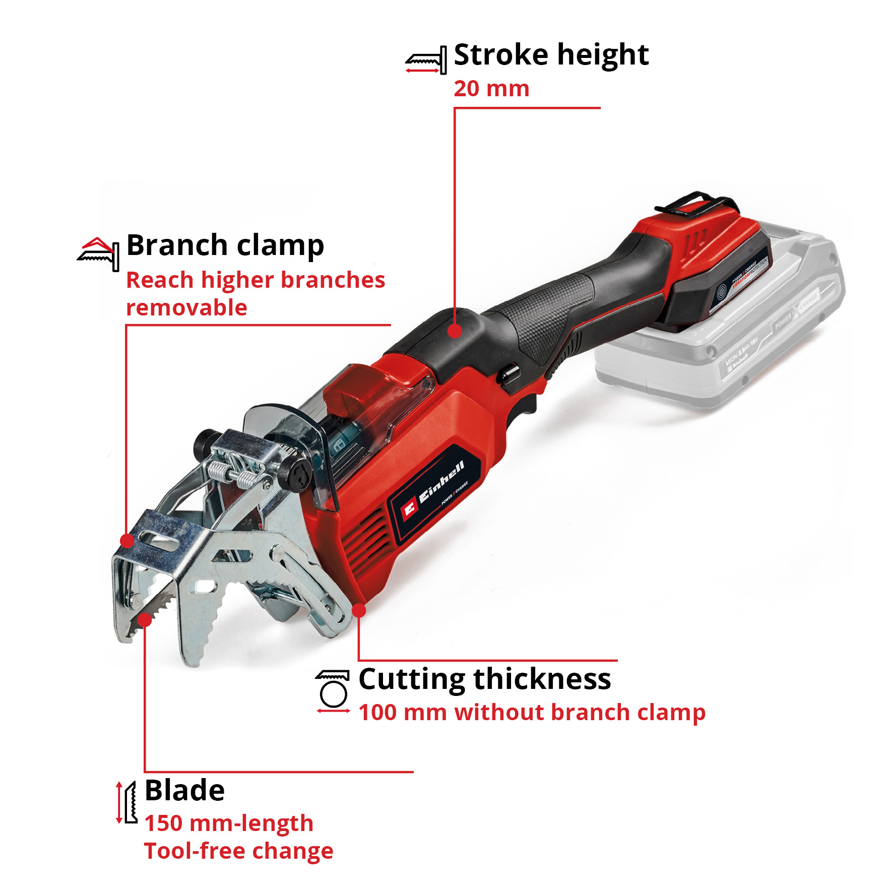 Grensag Einhell GE-GS 18/150 Li Uten Batteri og Lader