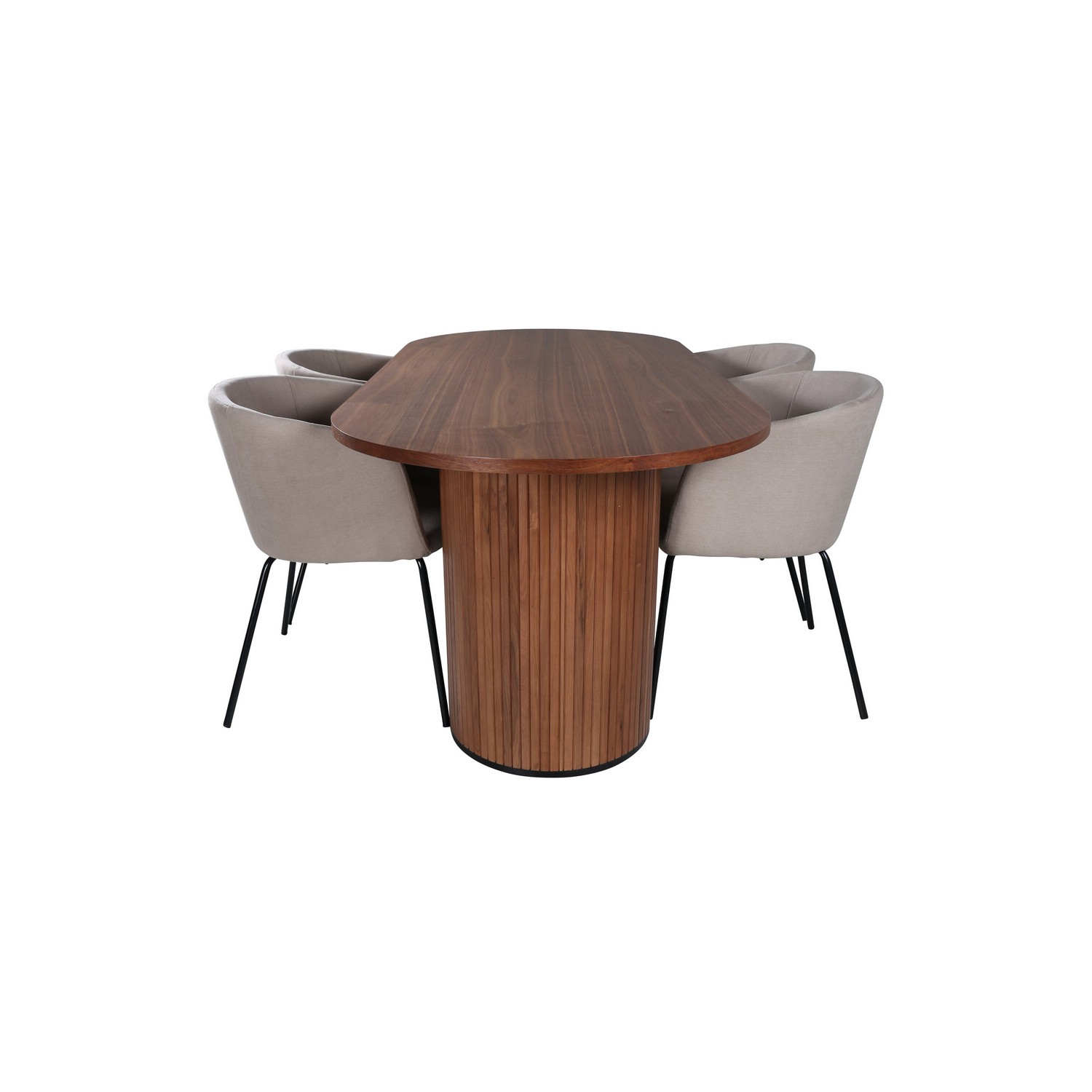 Spisegruppe Venture Home Bianca med 4 Bergen Stoler Polyester