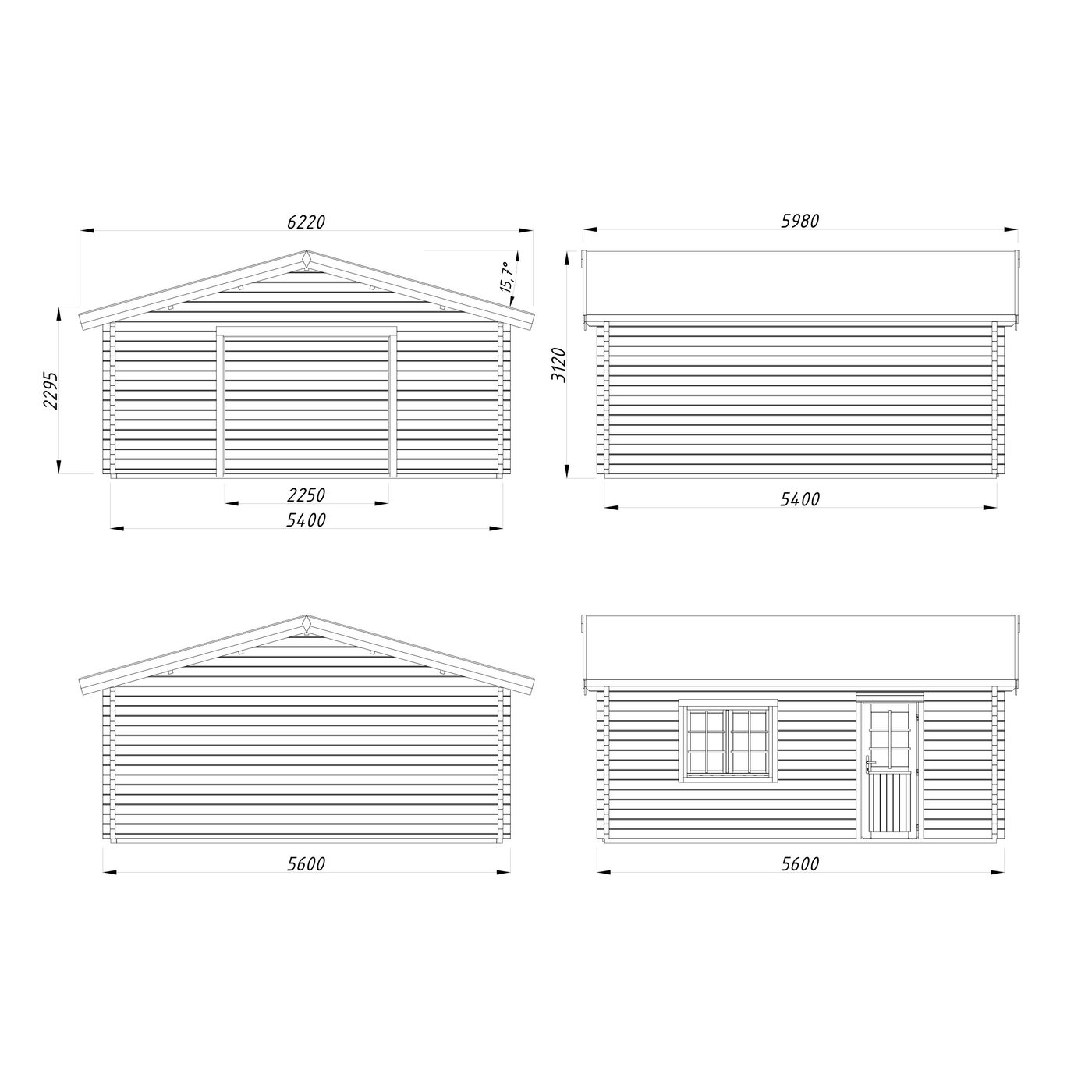 Garasje Palmako Roger Kit 29,2 m2