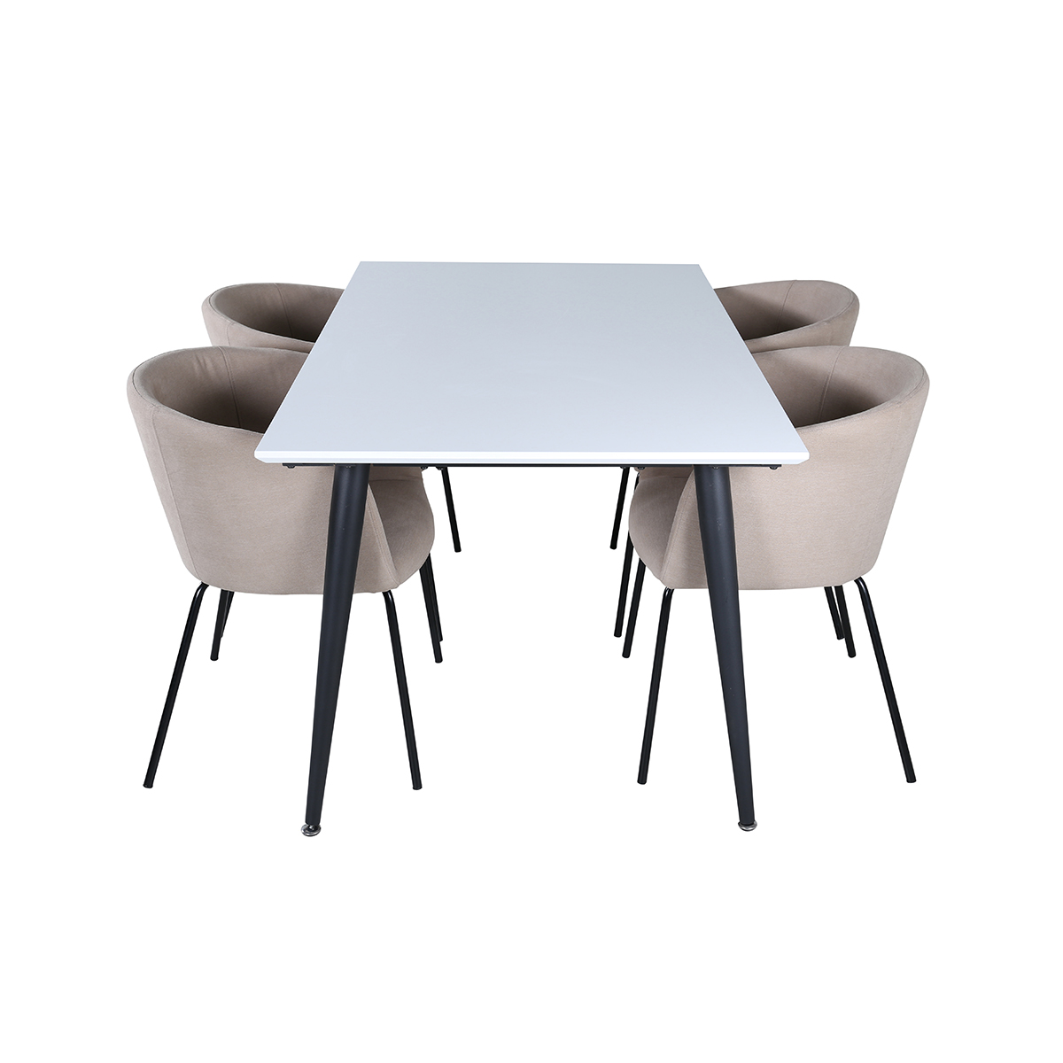 Spisegruppe Venture Home Jolie med 4 Bergen Stoler Polyesterlinen