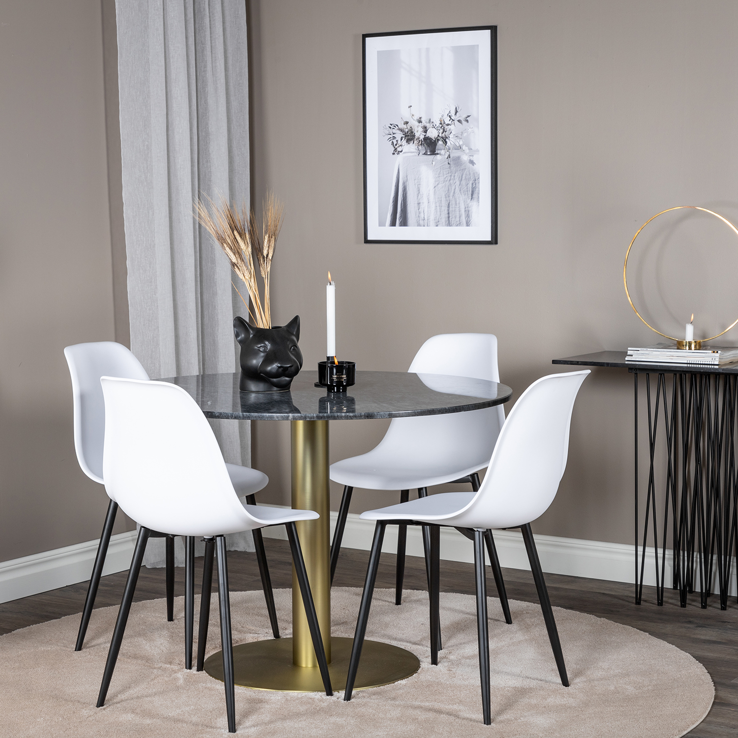 Spisegruppe Venture Home Estelle med 4 Pop Stoler