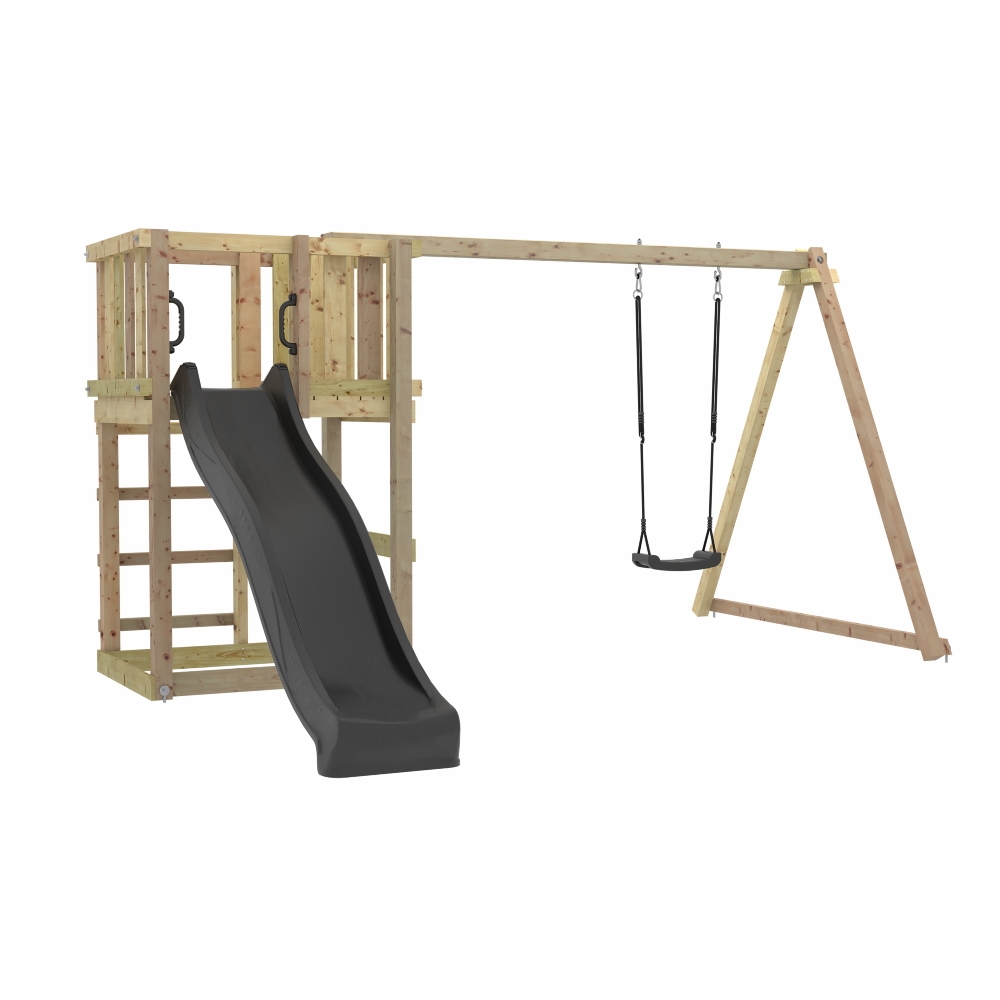 Leketårn PLUS Play med Huskestativ, Sklie og Huske