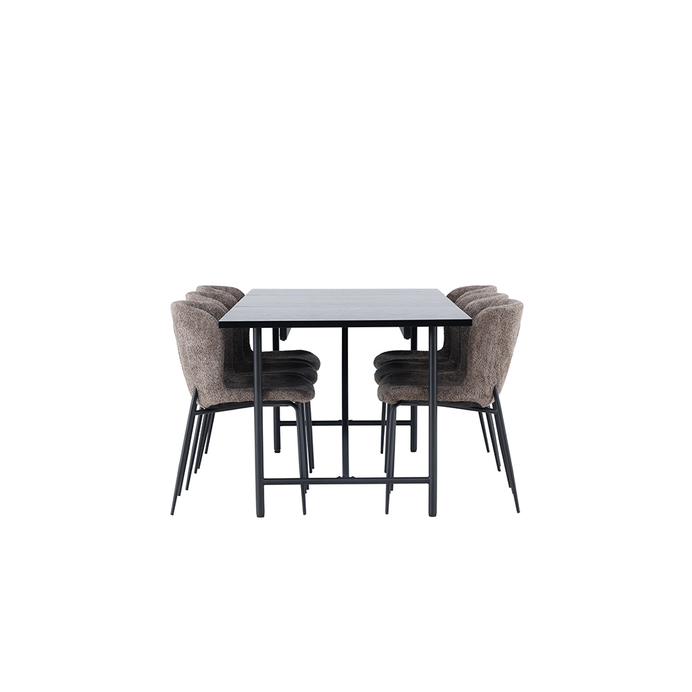 Spisegruppe Venture Home Astrid med 6 Modesto Stoler