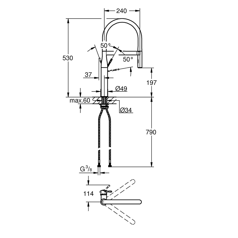 Köksblandare Grohe Essence 30294 Krom