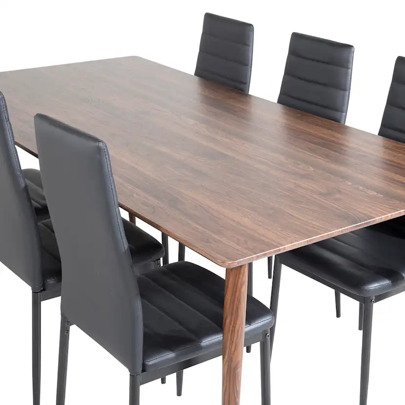 Spisegruppe Venture Home Pobbie med 6 Sly Stoler Kunstlær