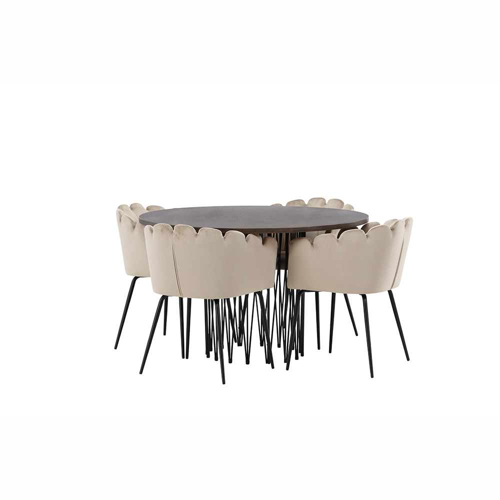 Spisegruppe furniture/fashion Stone med 4 Limhamn Stoler Rundt
