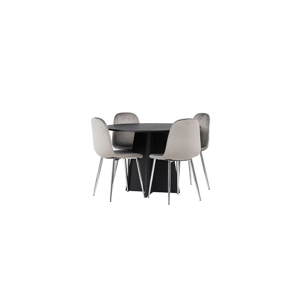 Spisegruppe Venture Home Bootcut Ø110 cm med 4 stk Eva Stoler