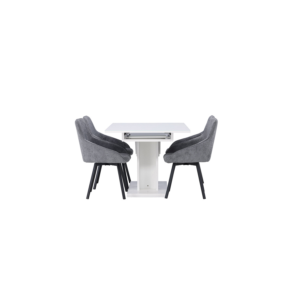 Spisegruppe Venture Home Pluto med 4 Rosie Stoler