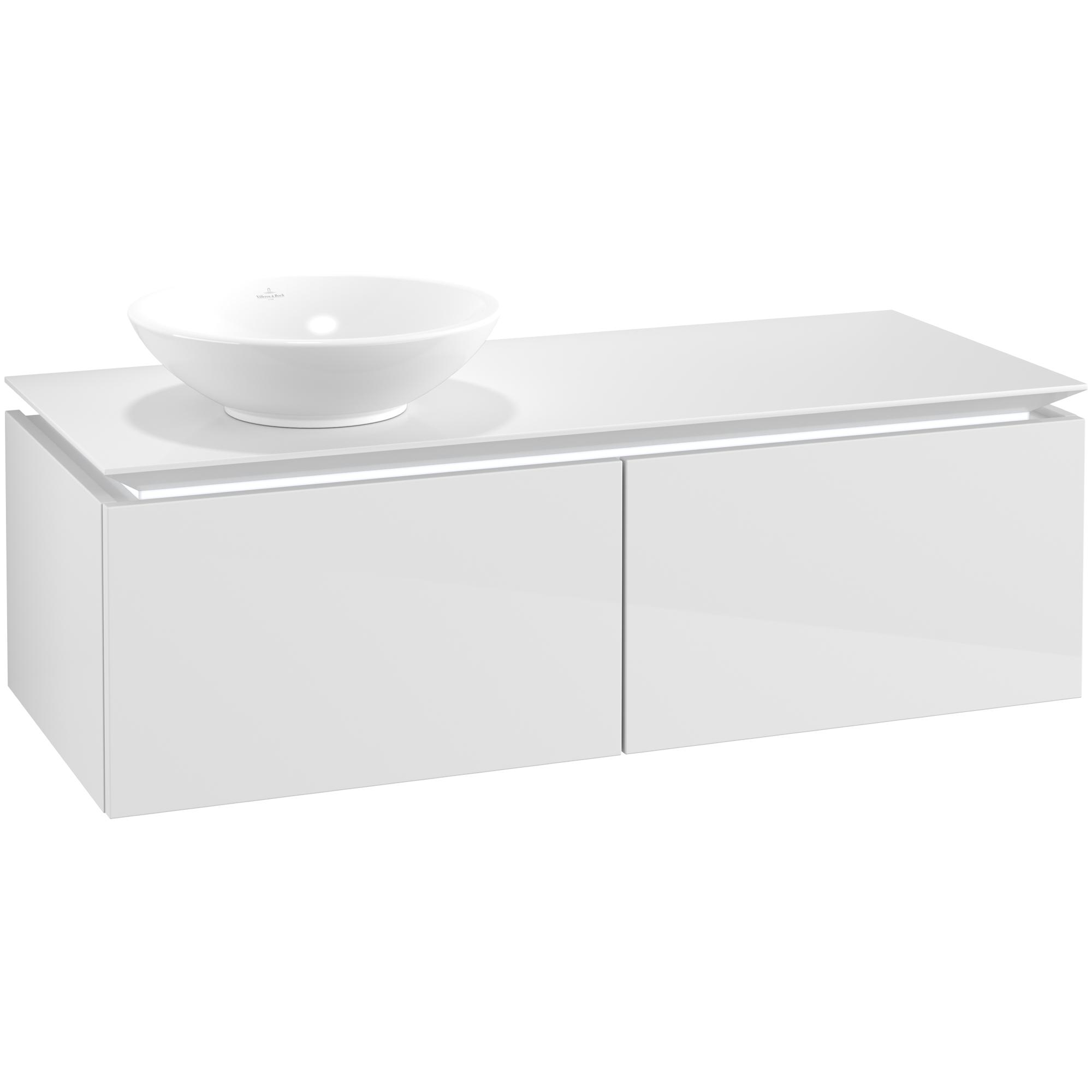 Tvättställsskåp Villeroy & Boch Legato Kompakt 1200 med 2 Lådor för Ocentrerat Ytmonterat Tvättställ | badrum - badrumsmobler - tvattstallsskap-och-kommod | KakelKungen