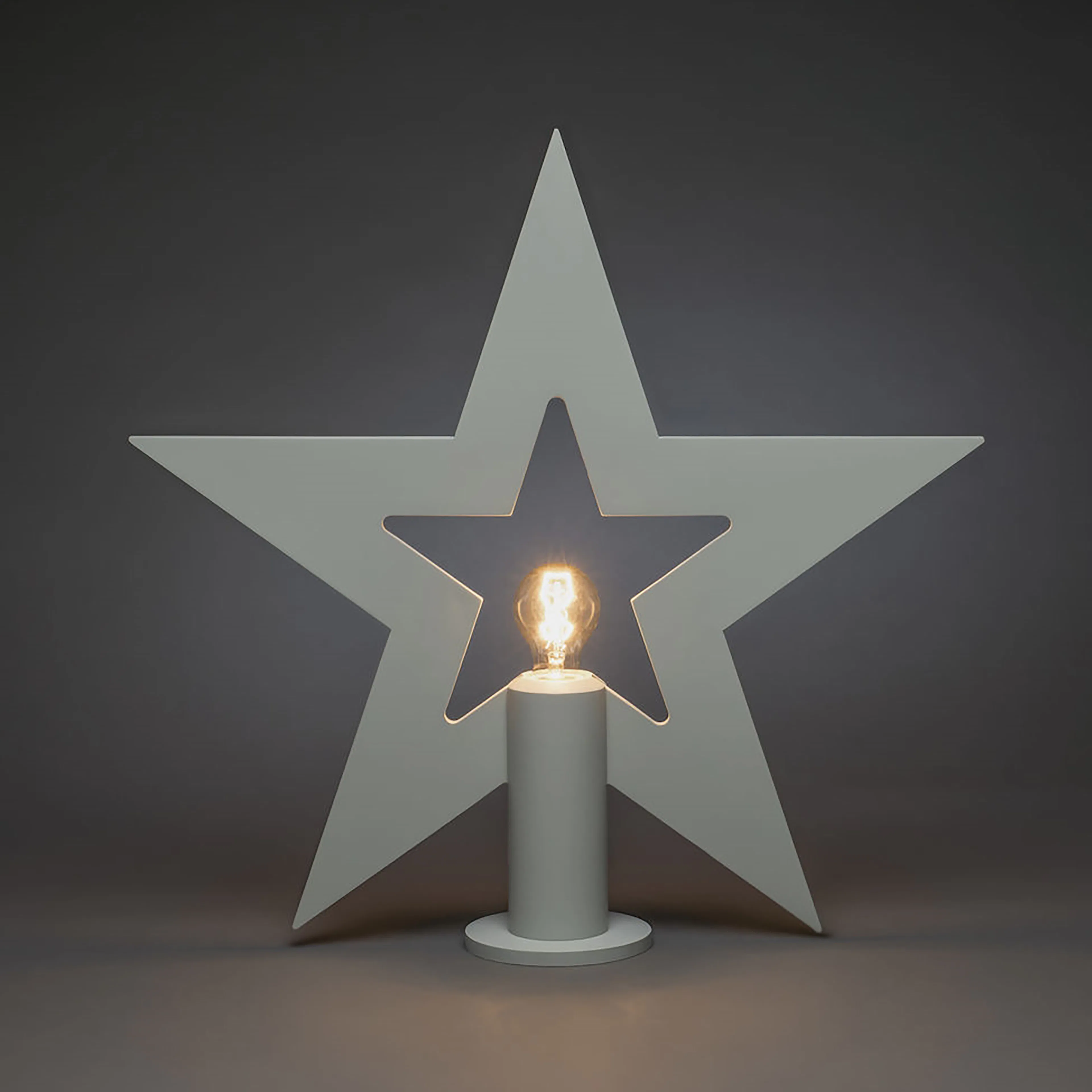 Adventsstjerne Gnosjö Konstsmide Stående Tre E27 Grå