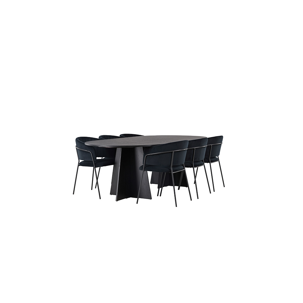 Spisegruppe Venture Home Bootcut med 6 stk Selma Stoler