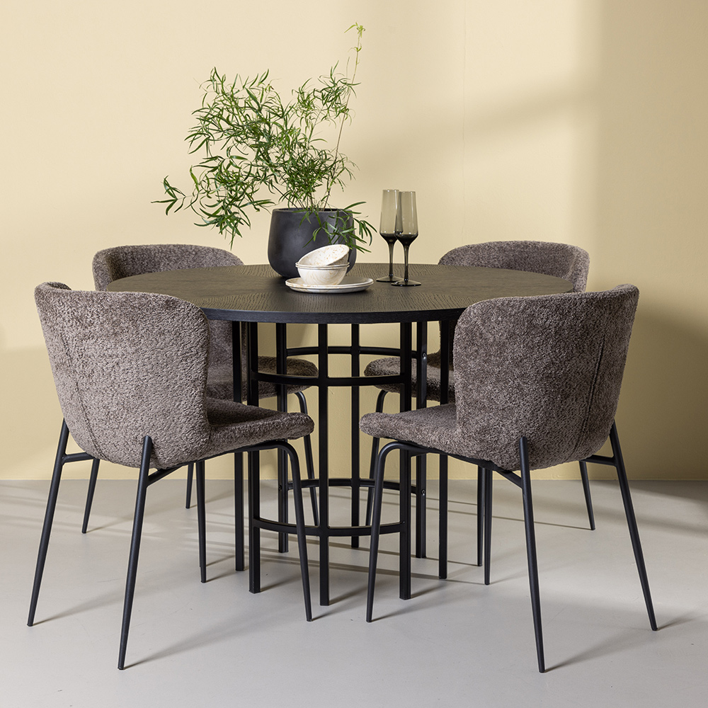 Spisegruppe Venture Home Copenhagen Ø 115 cm med 4 Modesto Stoler