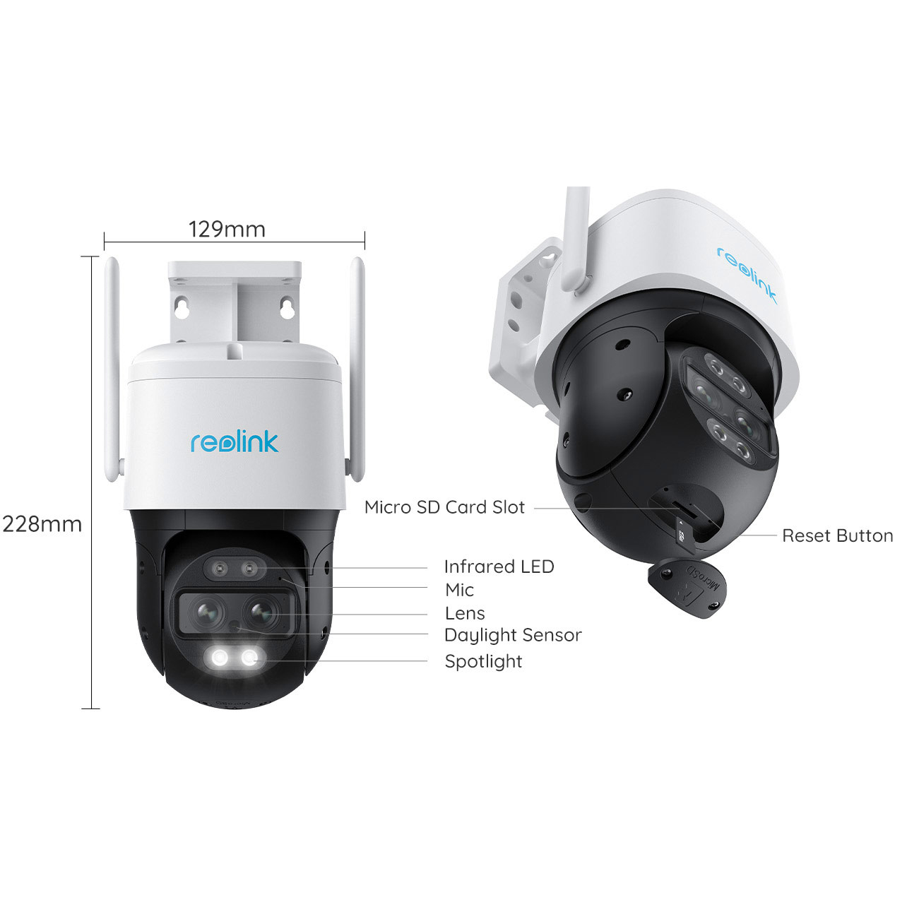 Overvåkningskamera Reolink TrackMix WiFi W760 - 4K Dual Lens