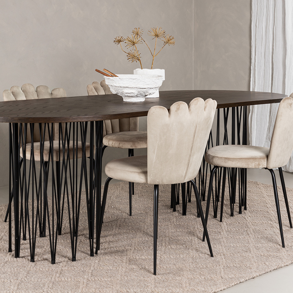Spisegruppe furniture/fashion Stone med 4 Limhamn Light Stoler