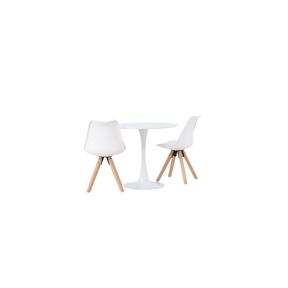 Spisegruppe Venture Home Hamden Ø80 cm med 2 stk Zeno Stoler