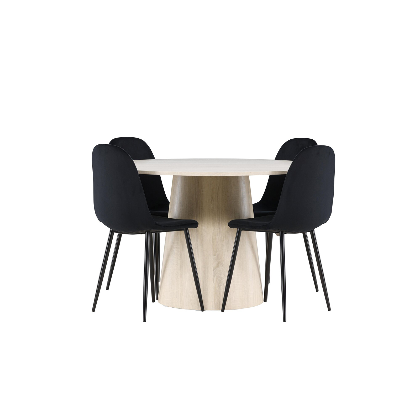 Spisegruppe Venture Home Lanzo Ø120 med 4 stk Polar Stoler Fløyel