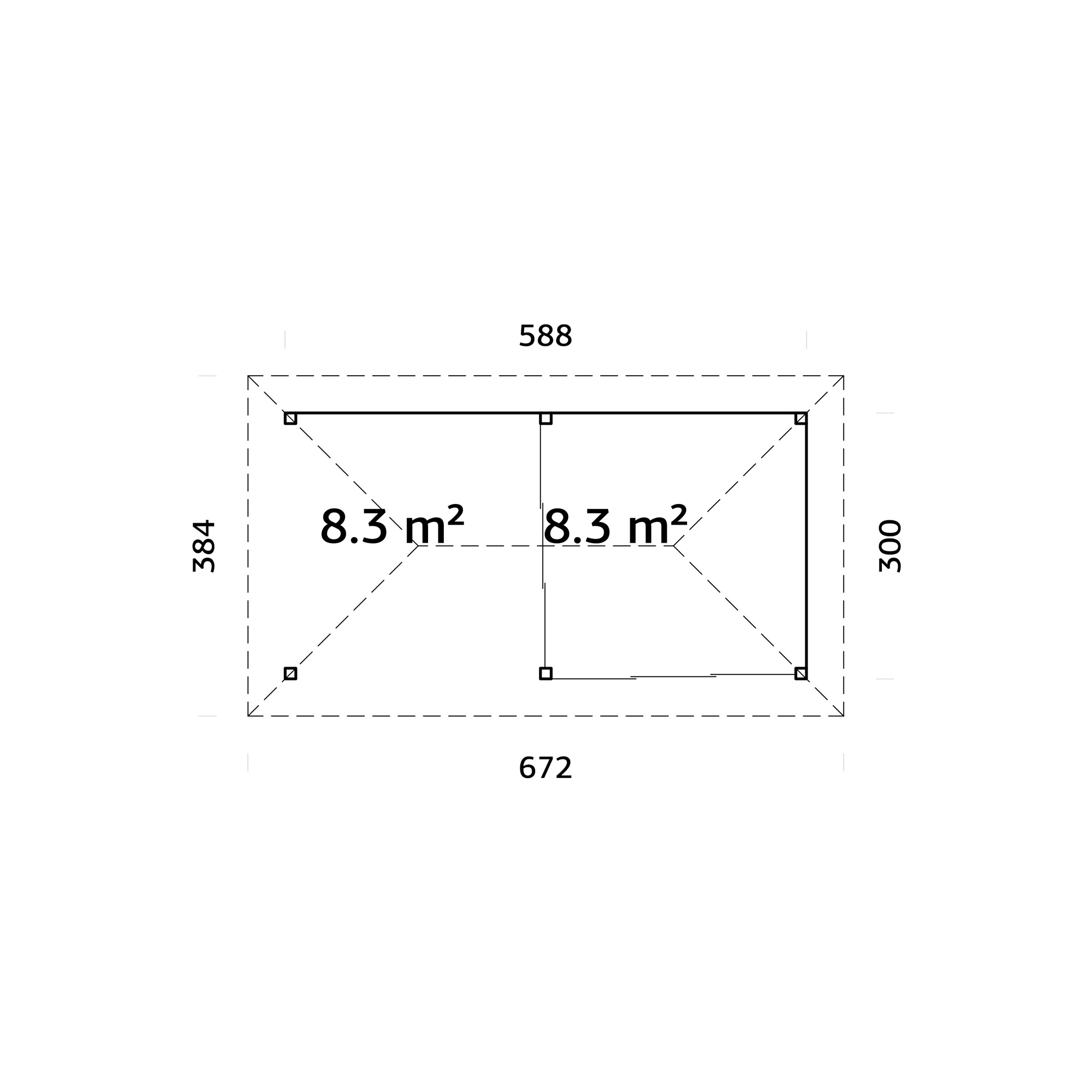 Hagestue Palmako Bianca 16,6 m2 Sett 205 Slide